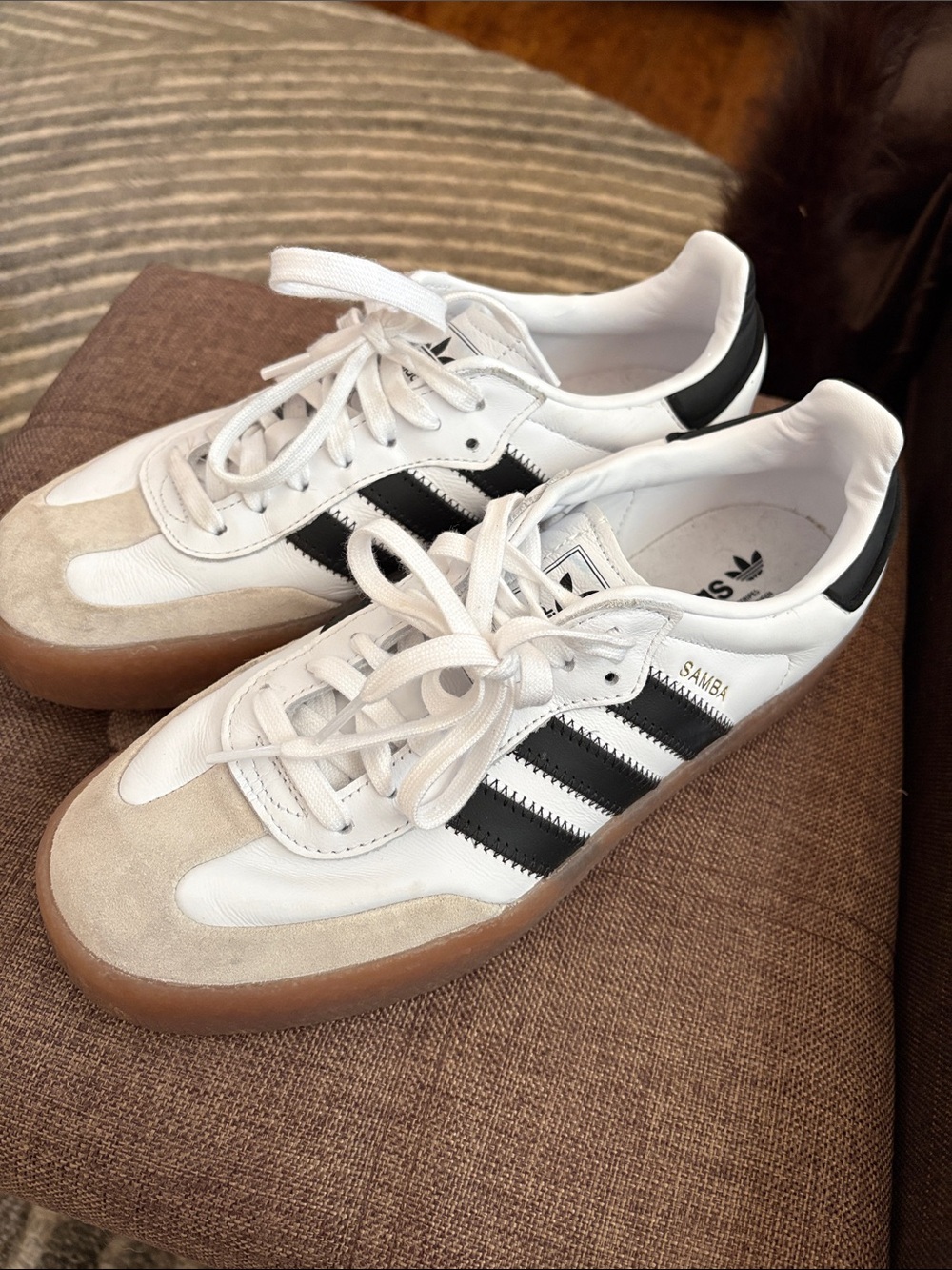 adidas Samba Women’s White, Black & Gum Low-Top Sneakers